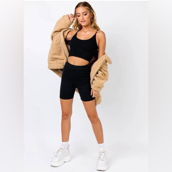 Princess Polly Oversized Tan Zip Up Teddy Coat Blogger Fav - Picture 10 of 13